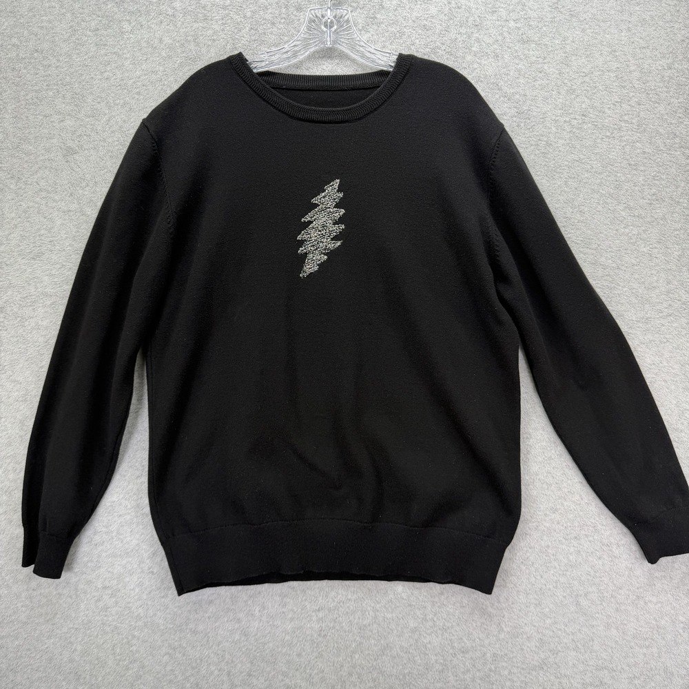 Grateful Dead Section 119 Sweater Mens L Black 13 Point Steal Your Face Crewneck